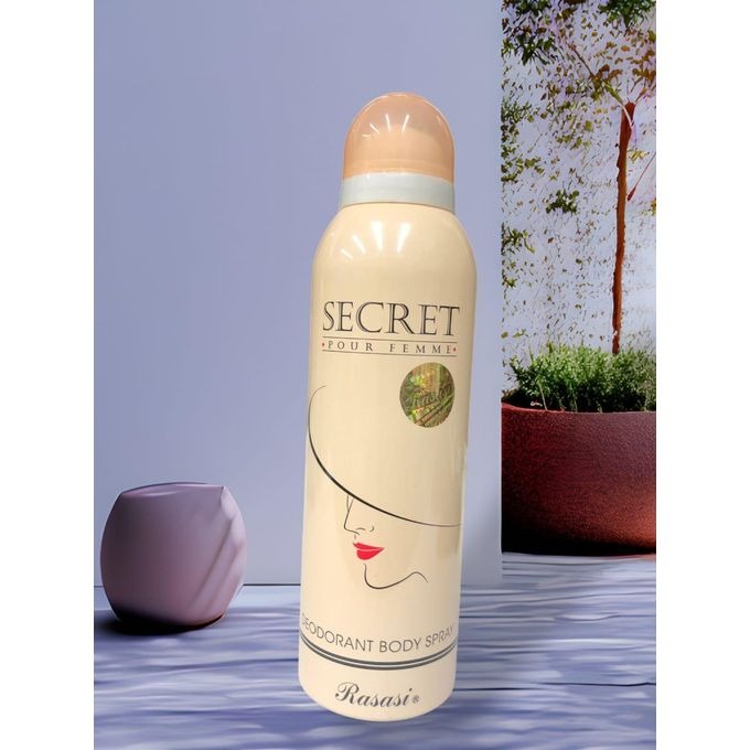Rasasi Secret Pour Femme Deodorant Body Spray – Long Lasting Fresh Floral Deodorant Body Spray for Women 200ml