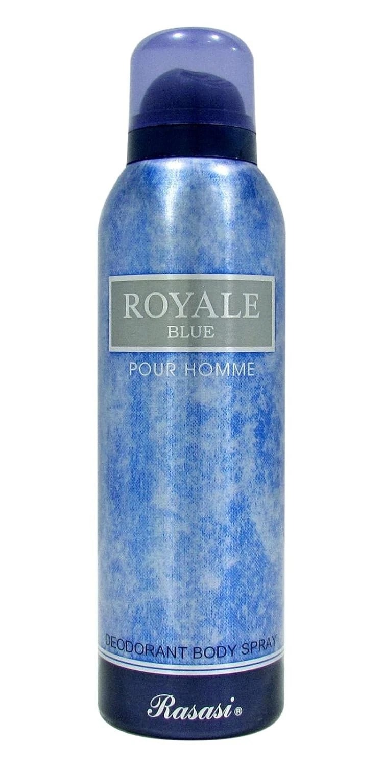 Rasasi Royale Blue Pour Homme Deodorant Body Spray – Long Lasting Fresh Masculine Deodorant Body Spray for Men 200ml