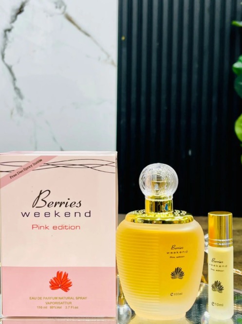 Offer! Berries Weekend Pink Edition Eau De Parfum 100ml + FREE Roll-On 10ml by Smart Set Perfumes/Royal ramba 100ml + FREE Roll-On 10ml by Smart Set Perfumes