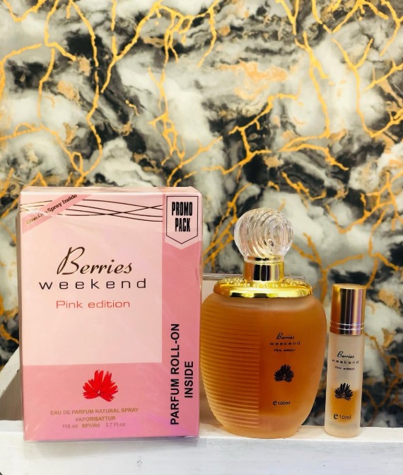 Offer! Berries Weekend Pink Edition Eau De Parfum 100ml + FREE Roll-On 10ml by Smart Set Perfumes/Royal ramba 100ml + FREE Roll-On 10ml by Smart Set Perfumes