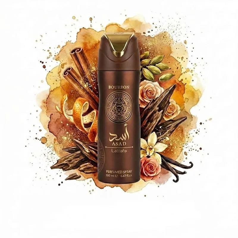 Asad Bourbon Deodorant 200ml Long Lasting Perfumed Body Spray