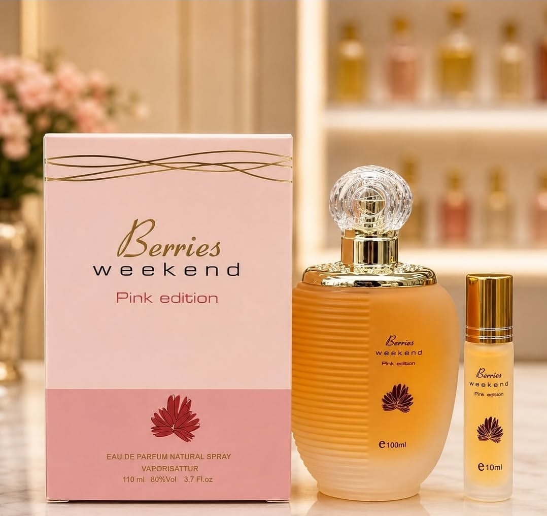 Offer!  Berries Weekend Pink Edition Eau De Parfum 100ml + FREE Roll-On 10ml by Smart Set Perfumes or Royal Ramba 100ml + FREE Roll-On 10ml by Smart Set Perfumes select among the two