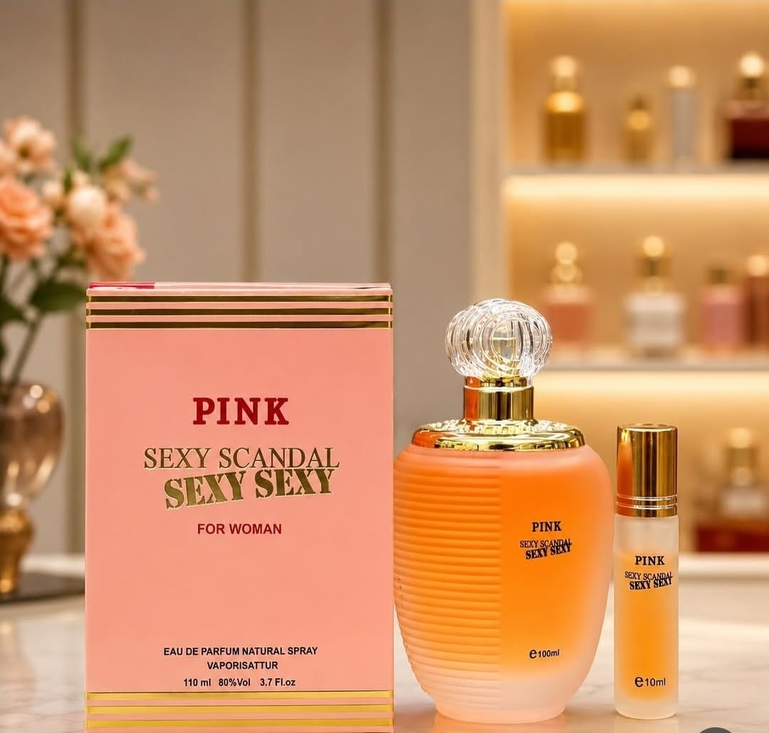 Pink Sexy Scandal Perfume Set for Women 110ml – 100ml Perfume + 10ml Roll-On