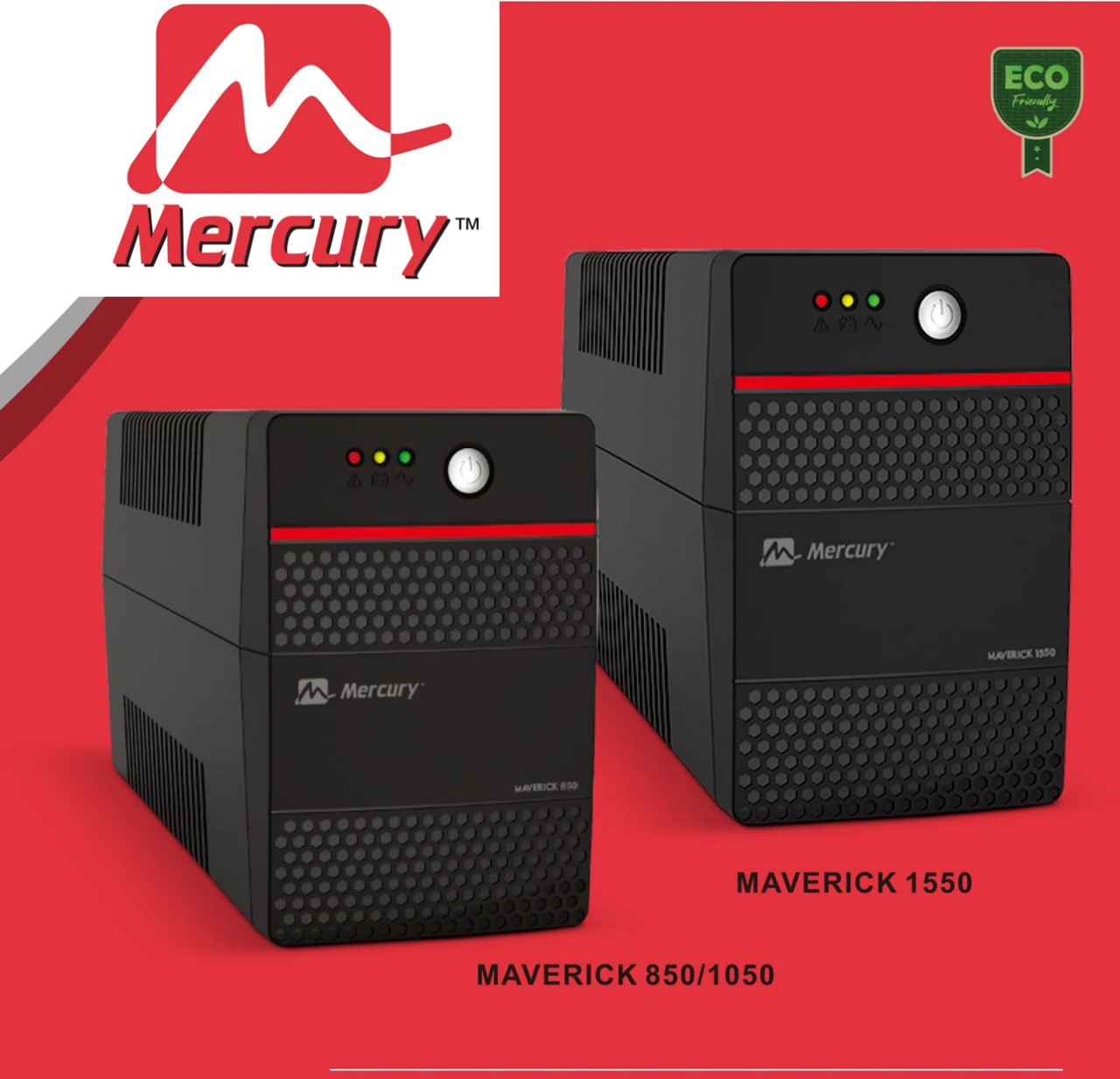 Mercury Maverick 650 VA, 850 VA, 1050VA UPS Capacity, Built-in Self-diagnostic Function, Excellent Microprocessor Control, 12V / 8.2AH Battery, Alarm System, Optional No-load Shutdown, Black