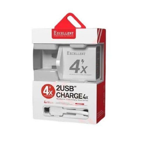 4X Quick Excellent Complete Charger With 2 USB Ports