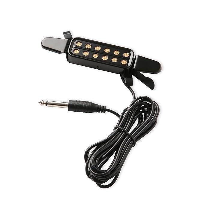 Acoustic Guitar Clip-On Pickup Acoustic Electric Transducer with 1/4'' Connector & 9ft Cable, Clip-On Pickup for Acoustic Guitar, Amplifiers & Audio Recording