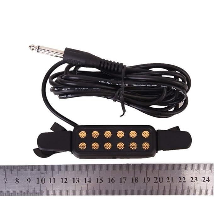 Acoustic Guitar Clip-On Pickup Acoustic Electric Transducer with 1/4'' Connector & 9ft Cable, Clip-On Pickup for Acoustic Guitar, Amplifiers & Audio Recording