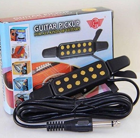 Acoustic Guitar Clip-On Pickup Acoustic Electric Transducer with 1/4'' Connector & 9ft Cable, Clip-On Pickup for Acoustic Guitar, Amplifiers & Audio Recording