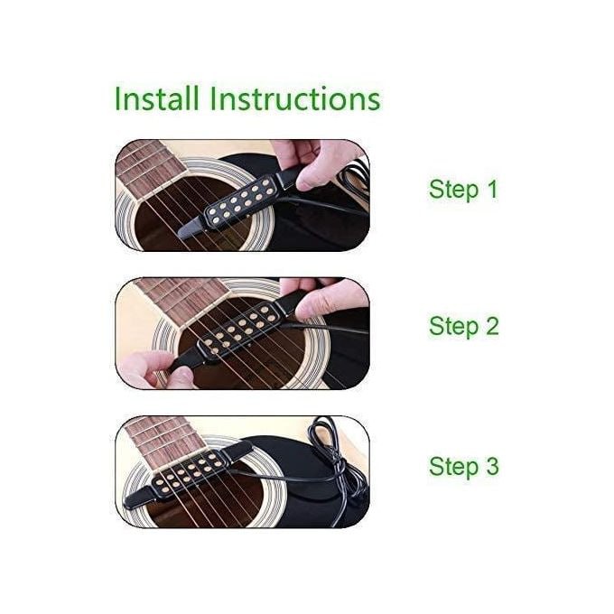 Acoustic Guitar Clip-On Pickup Acoustic Electric Transducer with 1/4'' Connector & 9ft Cable, Clip-On Pickup for Acoustic Guitar, Amplifiers & Audio Recording