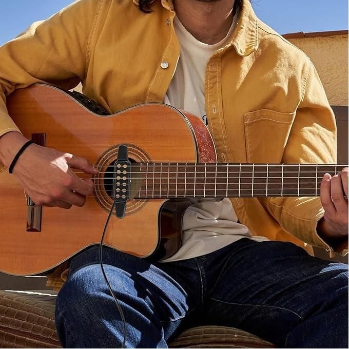 Acoustic Guitar Clip-On Pickup Acoustic Electric Transducer with 1/4'' Connector & 9ft Cable, Clip-On Pickup for Acoustic Guitar, Amplifiers & Audio Recording
