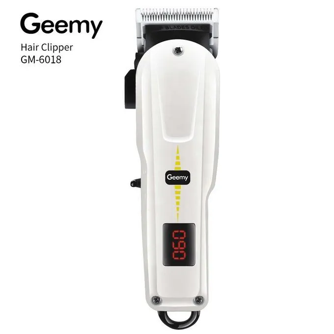 Geemy Professional Rechargeable Shaving Machine Hair Clipper | Cordless Rechargeable LED Display Hair Clipper Heavy Duty for Hair and Beard Cut