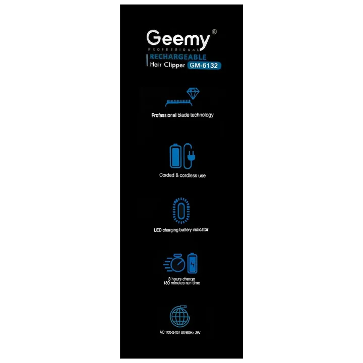 Geemy Professional Rechargeable Shaving Machine Hair Clipper | Cordless Rechargeable LED Display Hair Clipper Heavy Duty for Hair and Beard Cut
