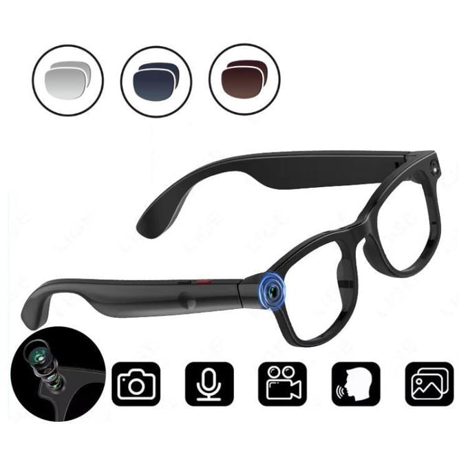 AI Smart Glasses for Men & Women with Camera, 8MP 2K HD Camera Glasses, AI Voice Control and Translation, for Driving,Outdoor, +3 Lenses.