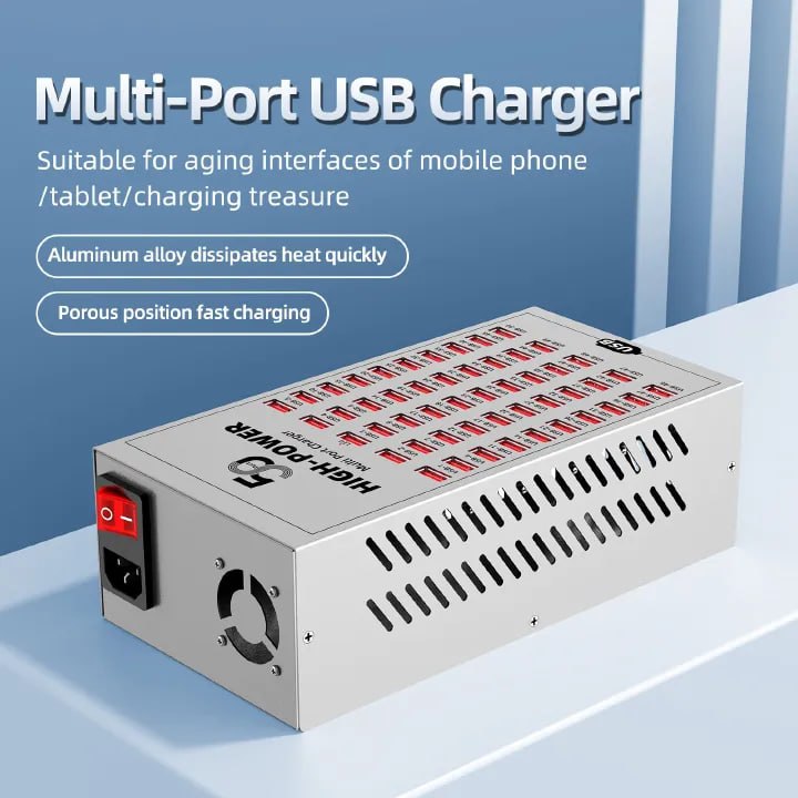 High-Power Multi-Port USB Charger Universal Studio Desktop Charging Station For Mobile Phones 50 Ports Integrated USB Plug Board Multi-Device Multi-Interface Charging Dock