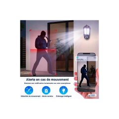 2-in-1 WiFi Surveillance Camera and LED Light - Rotating Wall Light - Waterproof & Night Vision - Outdoor Camera
