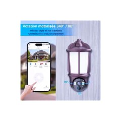 2-in-1 WiFi Surveillance Camera and LED Light - Rotating Wall Light - Waterproof & Night Vision - Outdoor Camera