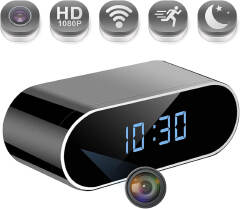 Digital Table Clock Camera WiFi 4K Hidden Spy Alarm Digital Clock Nanny Camera