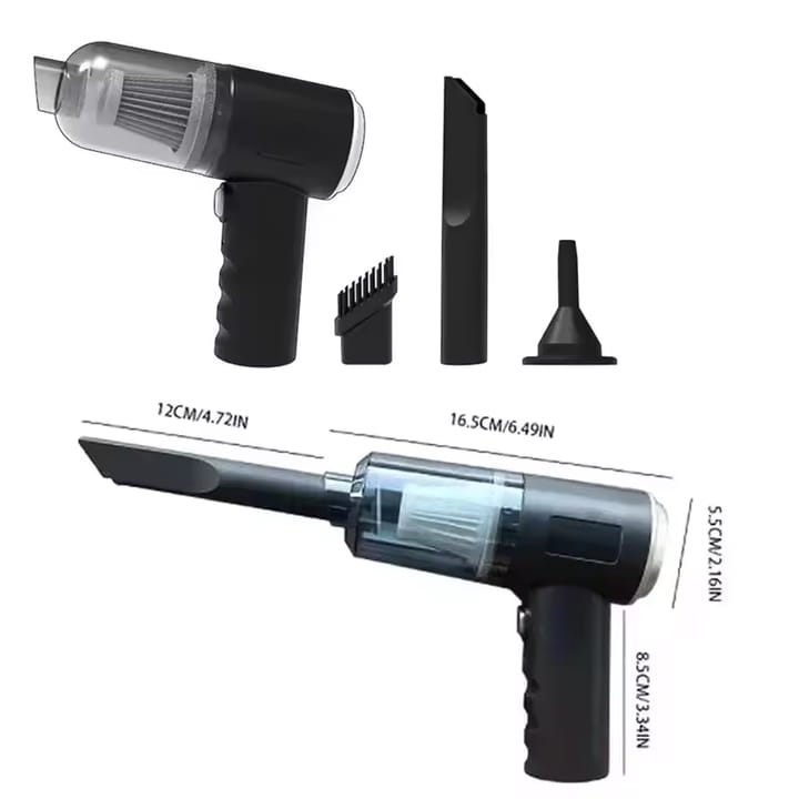 Mini 3 in 1 Cordless Vacuum Cleaner, Handheld Vacuum Cleaner, Powerful 6000 PA, Home, Car, Pet Hair, Keyboards, USB Charging 30 Minutes Runtime, Car Accessories, Vacuum Cleaners.