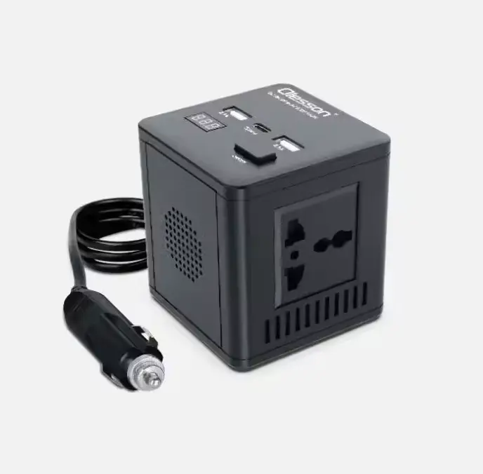 Olesson Car Power Inverter 150W Socket 2 Type-C+2USB Car Charger W/LED Display Converter Adapter Modified Sine Wave