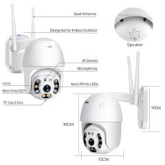 Dual-Color 3MP WIFI Security Cameras Outdoor APP CCTV Two Ways AUDIO Speed Dome Wireless Surveillance IP Camera
