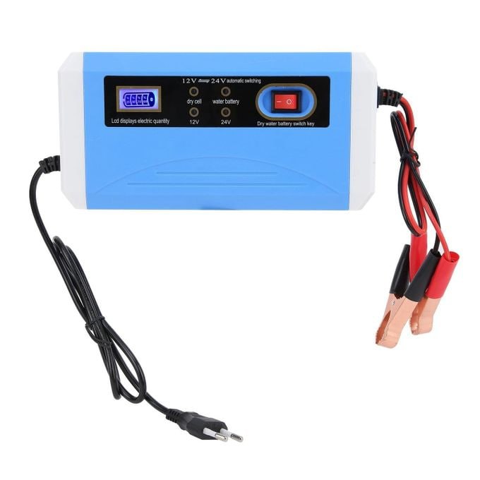 10A Smart Battery Charger 3 Stage Fast Auto Charger LCD Display 12V-24V AGM GEL Lead Acid Repair Maintainer for Cars Trucks Motorcycles