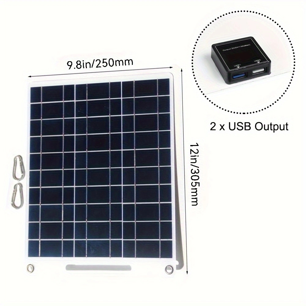 1PC 60W Portable Solar Panel Kit 5V Dual USB Fast Charging Emergency Power Panel Outdoor Battery Charger For Camping Hiking Mobile Phone