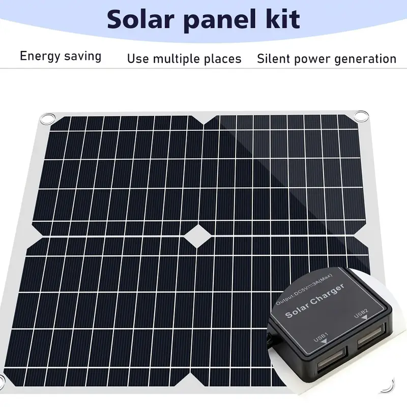 1PC DC 12V-18V Solar Panel Kit With 60A Controller & 5V USB Solar Charger For Power Bank Camping Car Boat RV