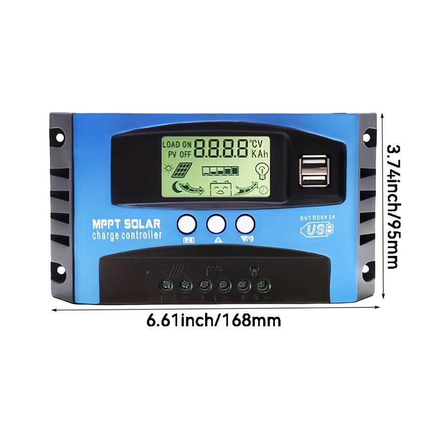 1PC MPPT Solar Charge Controller 100A 60A 50A 40A 30A Dual USB LCD Display 12V 24V Solar Panel Charger Regulator With Load For RV Camping