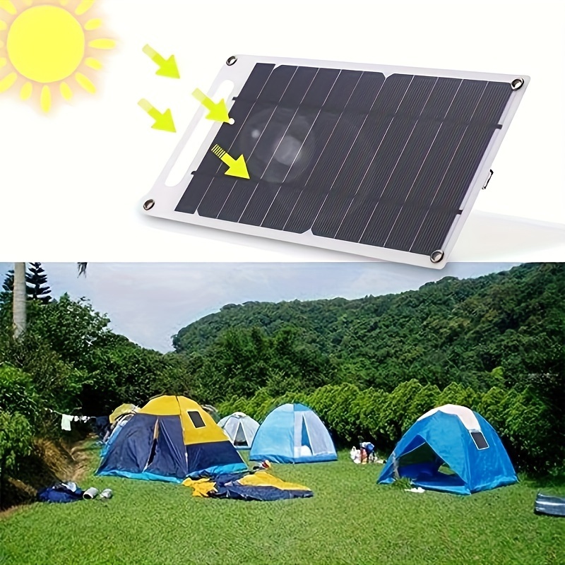 1PC 5V Waterproof Flexible Solar Panel With USB Port Portable Outdoor Sunlight Battery Charger Power Bank Backup Charging For RV Camping