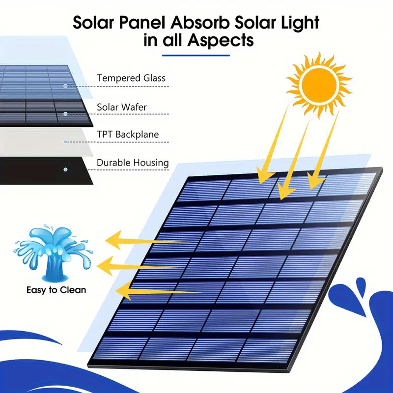 2026 1PC Solar Garden Fountain Pump Submersible Floating Water Pump Solar Outdoor Waterfall Fountain Bird Bath Water Flow Fountain