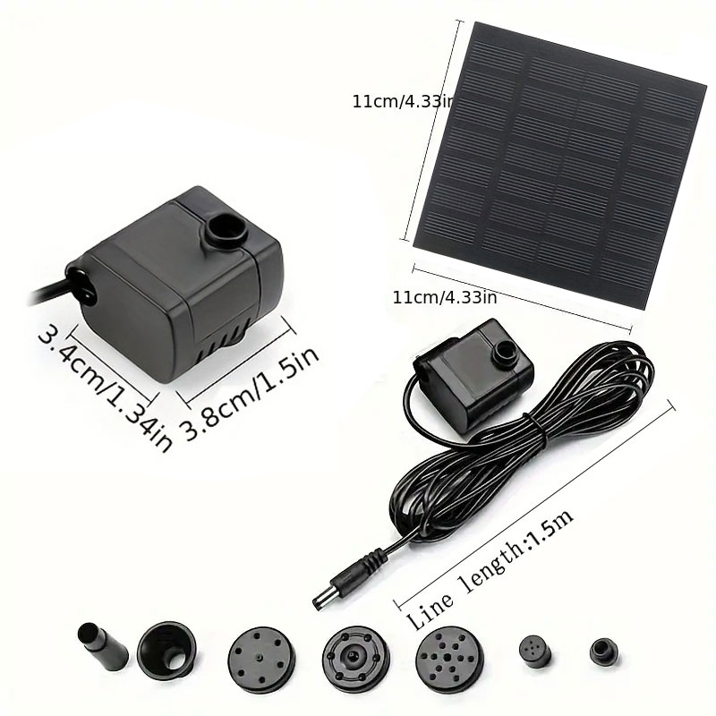 2026 1PC Solar Garden Fountain Pump Submersible Floating Water Pump Solar Outdoor Waterfall Fountain Bird Bath Water Flow Fountain
