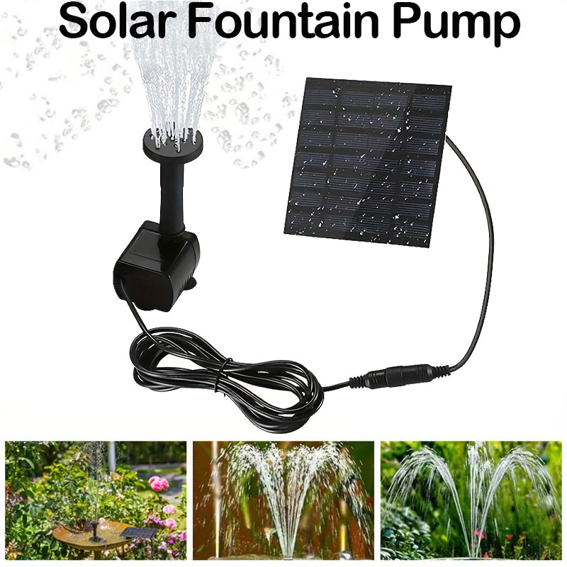 2026 1PC Solar Garden Fountain Pump Submersible Floating Water Pump Solar Outdoor Waterfall Fountain Bird Bath Water Flow Fountain