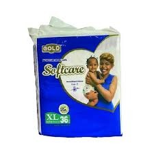 Softcare Gold Baby Diapers - Junior Extra Large (XL) 36 Pieces (15.1 - 25kg) | Super Absorbent High Count Disposable Diapers with 3D Leak Prevention & Breathable Soft Cotton for Day & Night