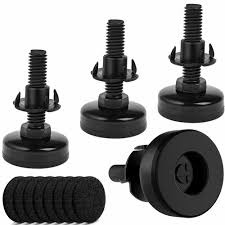 Adjustable Furniture Leveling Feet M8 M10 Heavy Duty Threaded Levelling Glide Adjusters Anti Vibration Rubber Base Pad For Table Chair Desk Leg Washing Machine Workbench Feet Pack of 4 Pcs.