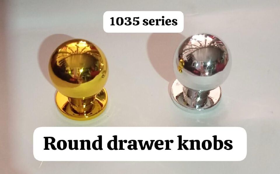 1035 Series Round Drawer Knobs Gold Silver Spherical Ball Cabinet Handles Wardrobe Cupboard Dresser Pulls Single Hole Modern Minimalist Zinc Alloy Furniture Hardware Replacement Pull Grips with Screws