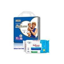 Softcare Gold Baby Diapers - Junior Extra Large (XL) 36 Pieces (15.1 - 25kg) | Super Absorbent High Count Disposable Diapers with 3D Leak Prevention & Breathable Soft Cotton for Day & Night