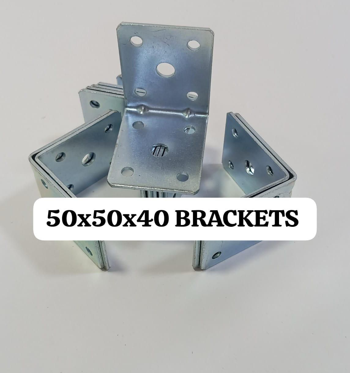 Heavy Duty 50x50x40mm Corner Brackets 90 Degree Angle Brace Structural Joint Timber Frame Reinforcement Plate Connectors Wood Bracket Shelf Supports Zinc Plated L Shape Steel Bracket Fasteners Pack.