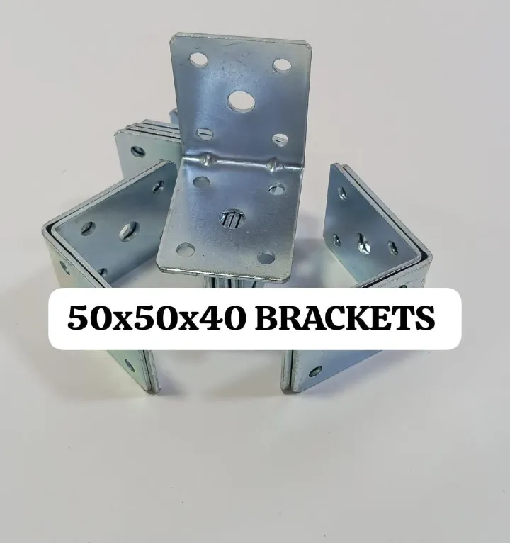 Heavy Duty 50x50x40mm Corner Brackets 90 Degree Angle Brace Structural Joint Timber Frame Reinforcement Plate Connectors Wood Bracket Shelf Supports Zinc Plated L Shape Steel Bracket Fasteners Pack.