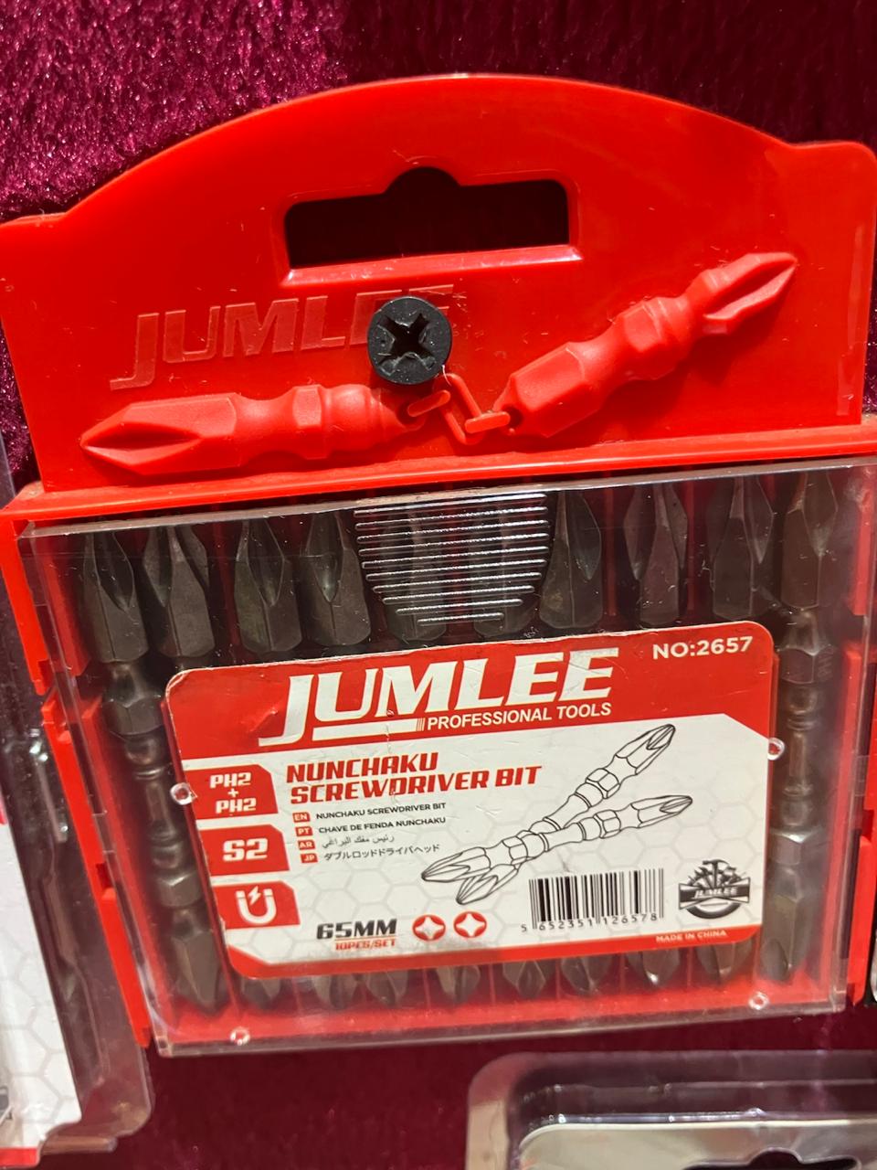Jumlee 10-Piece Magnetic PH2 Screwdriver Bit Set - 65mm Double-Ended S2 Steel Impact Drill Bits, Heavy Duty Hex Shank Phillips Star Bit Set for Electric Screwdrivers, Power Tools, & DIY Hand Hardware.