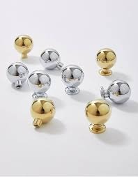 1035 Series Round Drawer Knobs Gold Silver Spherical Ball Cabinet Handles Wardrobe Cupboard Dresser Pulls Single Hole Modern Minimalist Zinc Alloy Furniture Hardware Replacement Pull Grips with Screws