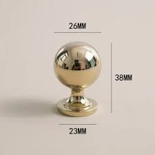 1035 Series Round Drawer Knobs Gold Silver Spherical Ball Cabinet Handles Wardrobe Cupboard Dresser Pulls Single Hole Modern Minimalist Zinc Alloy Furniture Hardware Replacement Pull Grips with Screws