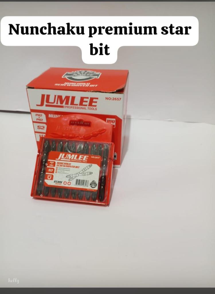 Jumlee 10-Piece Magnetic PH2 Screwdriver Bit Set - 65mm Double-Ended S2 Steel Impact Drill Bits, Heavy Duty Hex Shank Phillips Star Bit Set for Electric Screwdrivers, Power Tools, & DIY Hand Hardware.