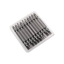 Jumlee 10-Piece Magnetic PH2 Screwdriver Bit Set - 65mm Double-Ended S2 Steel Impact Drill Bits, Heavy Duty Hex Shank Phillips Star Bit Set for Electric Screwdrivers, Power Tools, & DIY Hand Hardware.