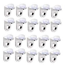 3.5mm Glass Shelf Support Pegs Cabinet Shelf Pins L-Shaped Right Angle Bracket Support Studs with Non-Slip Suction Cup for Kitchen Cupboard Wardrobe Wine Cabinet Furniture Hardware Pack of 30 Pins Bra