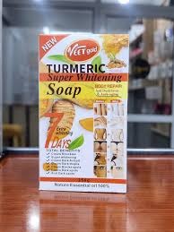 Buy 1 Get 1 Free Original Veet Gold Turmeric Super Whitening Soap 250g + Roushun Face Serum 30ml 2-in-1 Skin Care Set Kit | Clear Dark Knuckles, Underarms, Acne Spots, Hyperpigmentation & Anti-Aging .