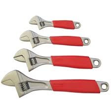 Heavy Duty Adjustable Spanner Wrench Set 8, 10 ,12 Inch 200mm 250mm 300mm Carbon Steel Pipe Bolt Repair Hand Tools Kit with Ergonomic Non Slip Soft Rubber Grip Handle for Plumbers Mechanics DIY Ho