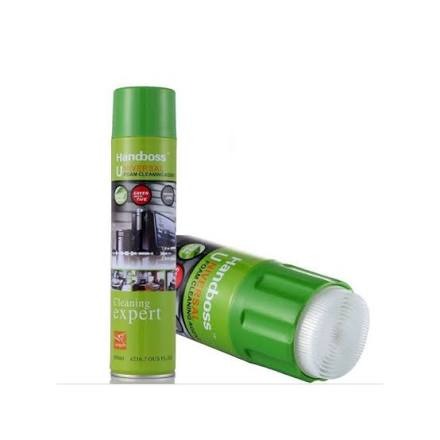 Handboss Universal Foam Cleaning Agent 650ml Multi Purpose Deep Stain Remover Spray Cleaner with Brush Cap for Laptop Computer Screen Keyboard Car Interior Seat Leather Dashboard Sofa Office Home.