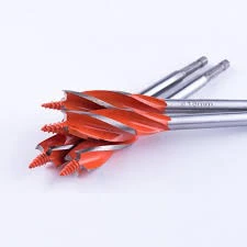 Premium 18mm 20mm Wood Auger Drill Bit Set 1/4 Inch Hex Shank Quad Fluted Stubby Spade Bits Fast Cut Orange Carbon Steel Timber Boring Hole Opener Drilling Hand Tool for Carpenter .                  .