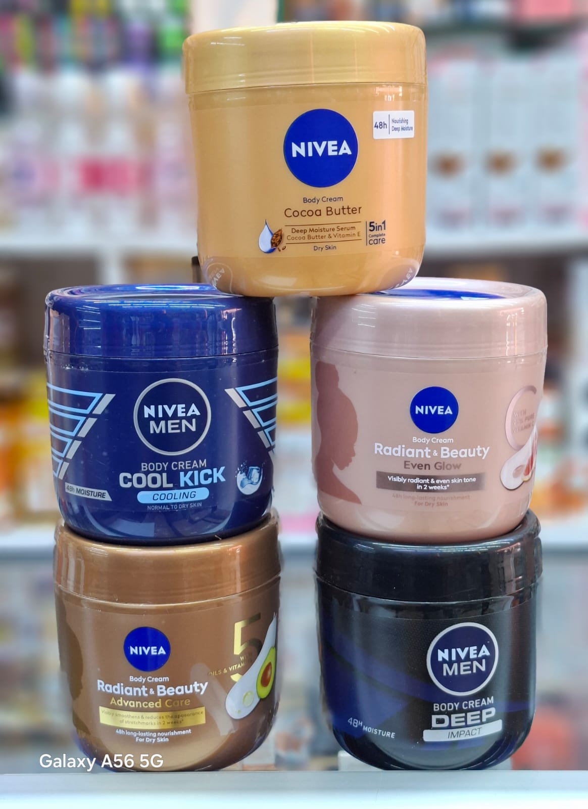 NIVEA Body Cream 400ml Cocoa Butter Radiant and Beauty Advanced Care Even Glow Men Cool Kick Deep Impact 48H Deep Moisture Hydration Lotion Nourishing Skin Repair Skin Care Moisturizer Cream Jar 200g.