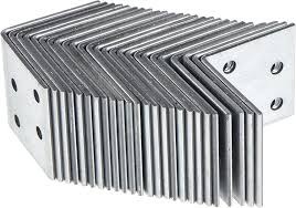 50x50x40mm Heavy Duty Corner Brackets Reinforced 90 Degree Angle Bracket Galvanized Steel L Shape Joint Fastener Connector for Timber Wood Frame Shelf Support Braces Pack of 20 Right Angle Hardware.